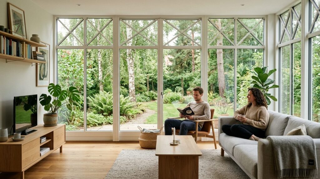 Interior lifestyle photography of a renovated living room fe