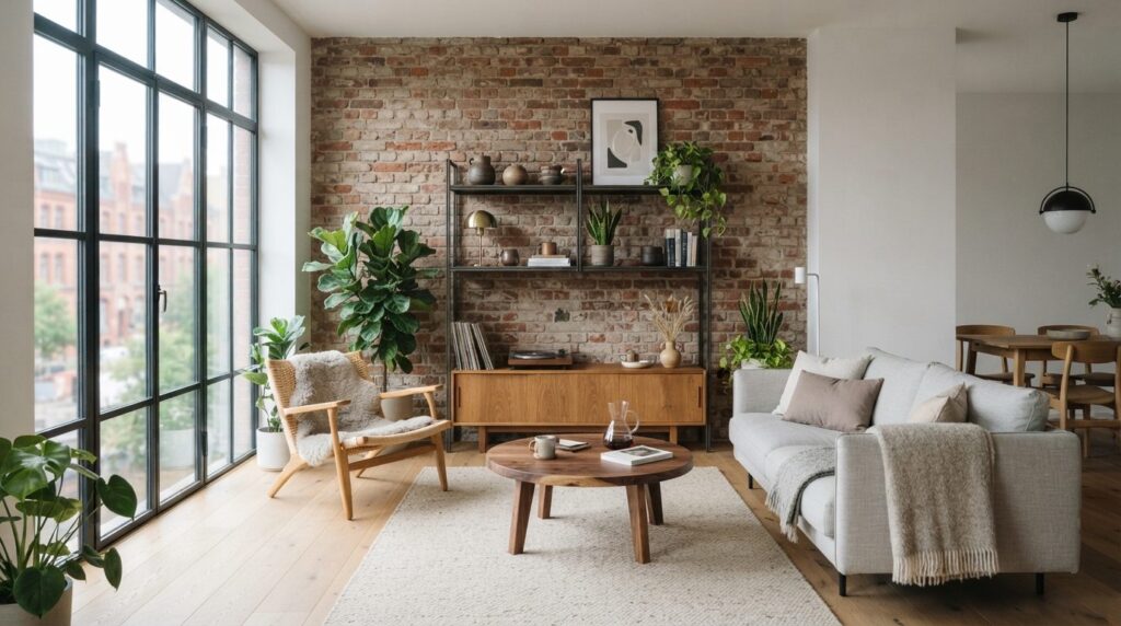 Interior design inspiration shot of a minimalist Scandinavia