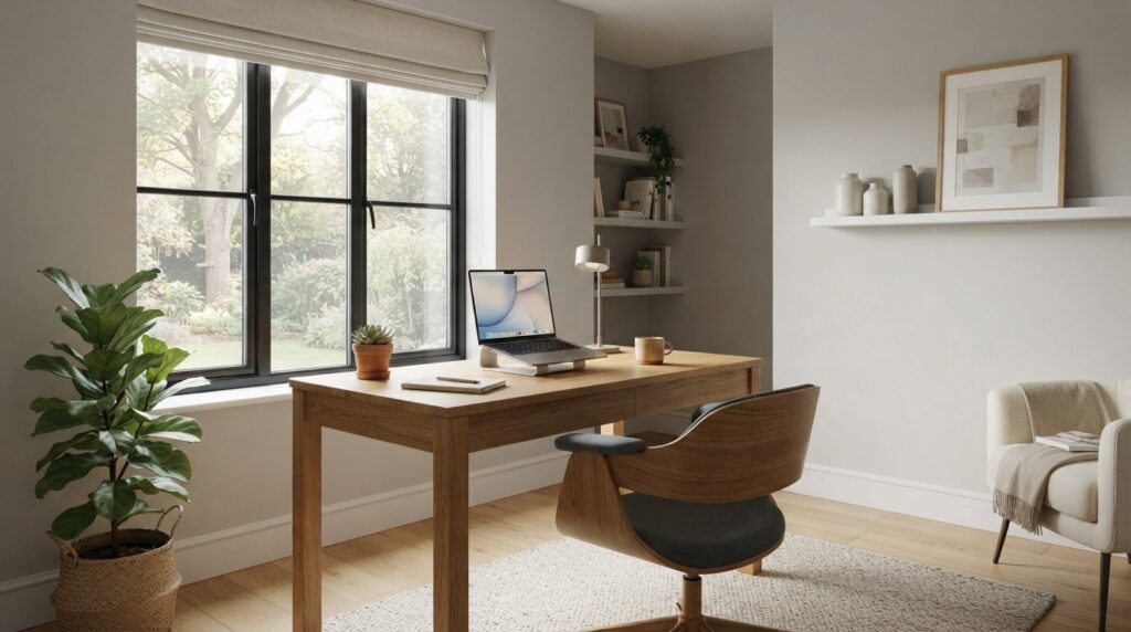 Professional interior design photo of a bright, organized ho